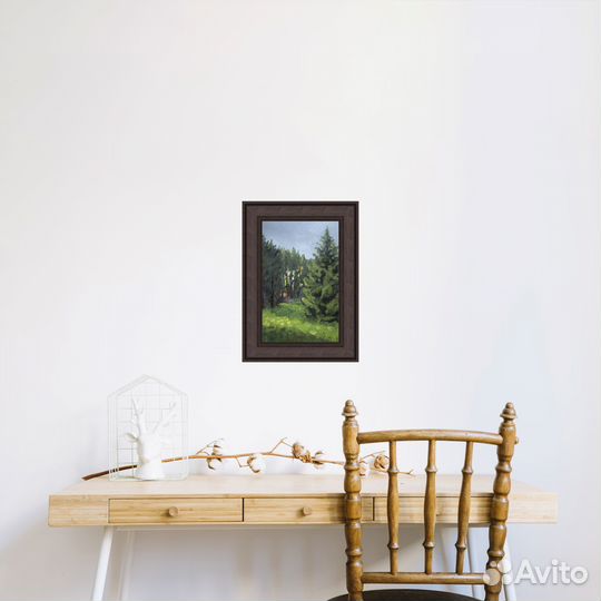 Картина маслом «Вечерний лес»