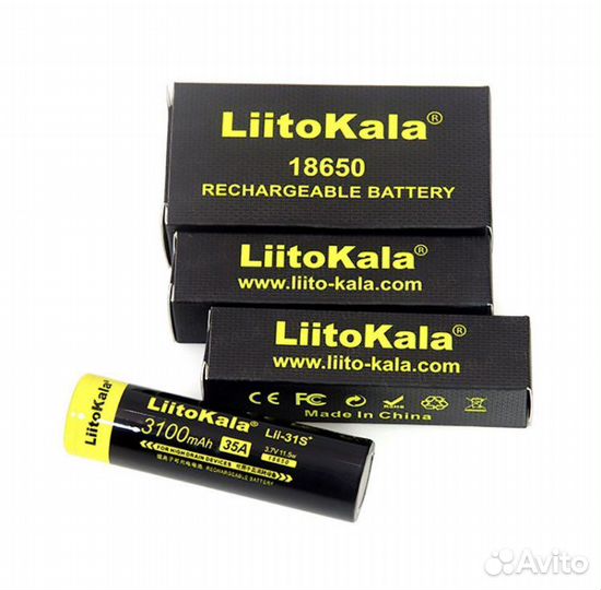 Аккумулятор-2 шт 18650 liitokala 3100 mAh,35 A