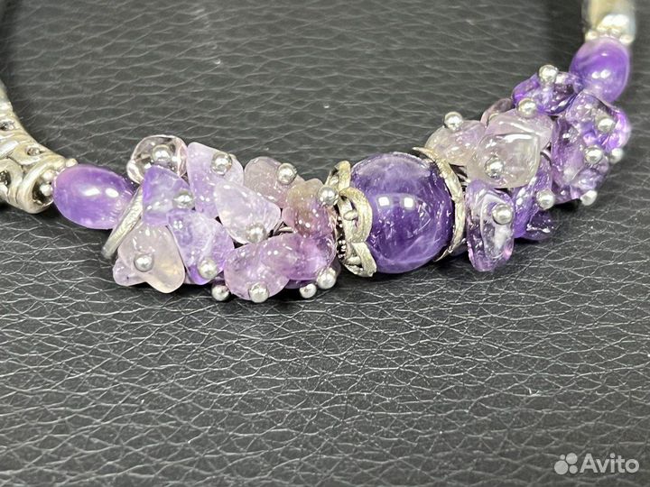 Браслет Аметист подвес с боку