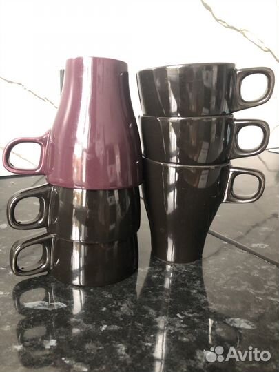 Кружки IKEA черные 5 шт и одна коричневая