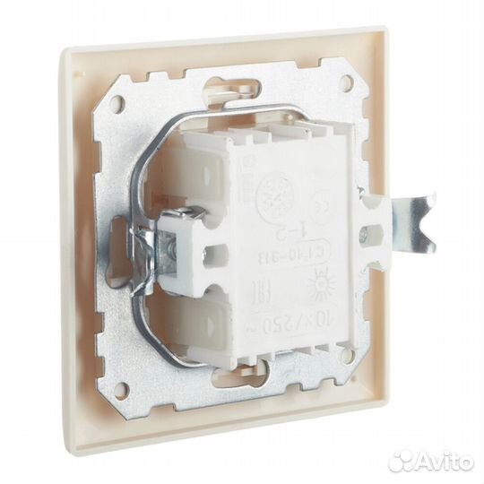 Выключатель с рамкой svet одноклавишный скрытая установка бежевый с подсветкой