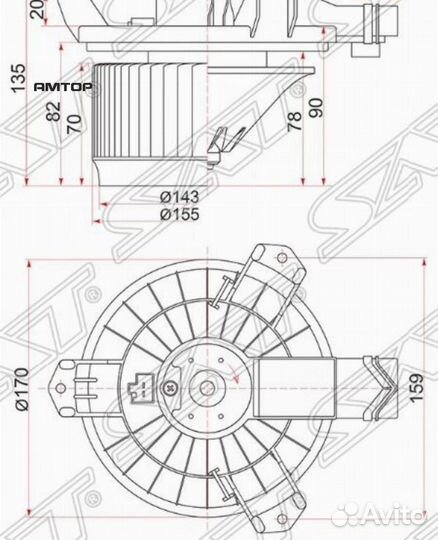 SAT ST-87103-26110 Мотор отопителя салона Honda In