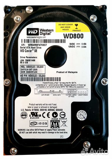 WD IDE разъем 80GB