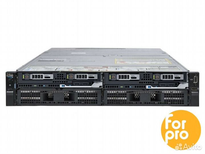 Сервер dell FX2S 2xFC630 4xE5-2667v4 96GB, H730