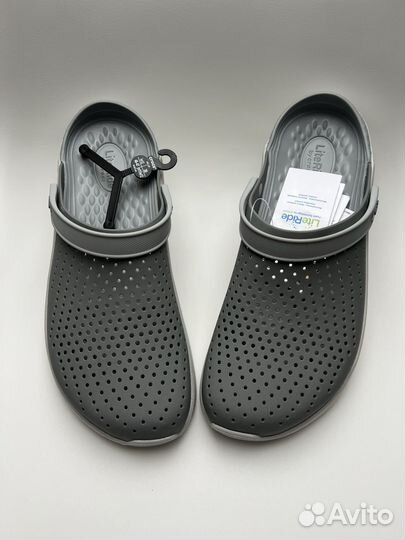 Crocs новые сабо Literide Smoke Pearl White М12/45