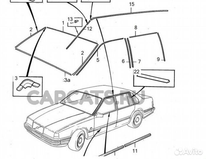 Накладка водительского стекла Volvo 940 740