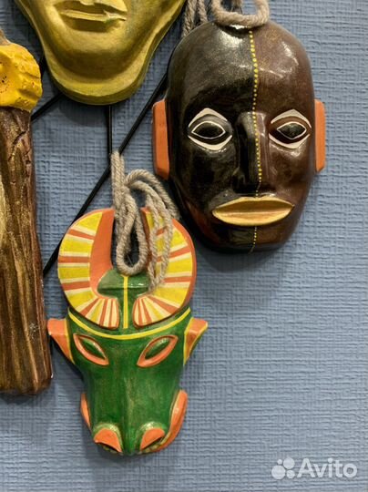 Маски африканские гипсовые,ручная работа