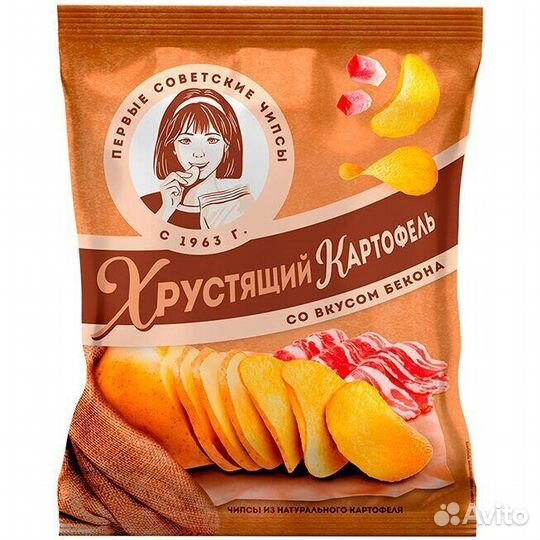 Чипсы Хрустящий картофель со вкусом Бекона 160г