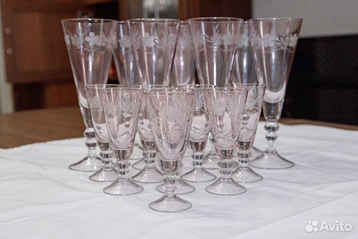 Набор фужеров и рюмок СССР (16 предметов)