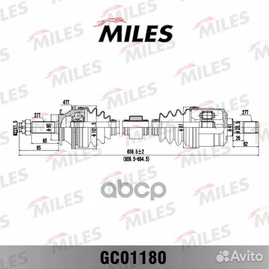 Привод в сборе hyundai sonata EF 04- (тагаз) 2