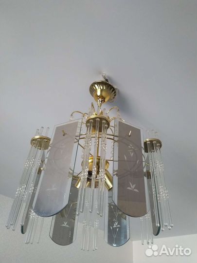 Люстра стеклянные подвески, для коридора
