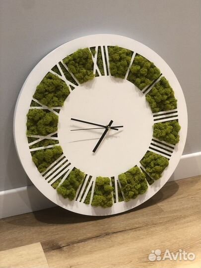Часы со мхом подарок декор на заказ