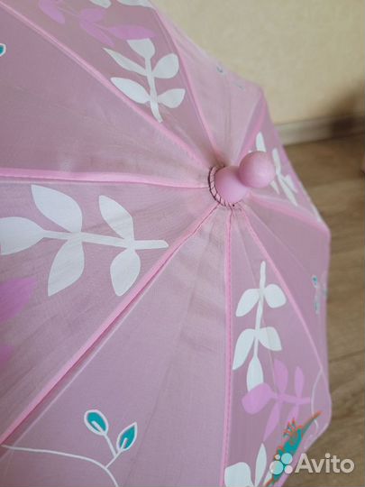 Зонт трость детский для девочки розовый
