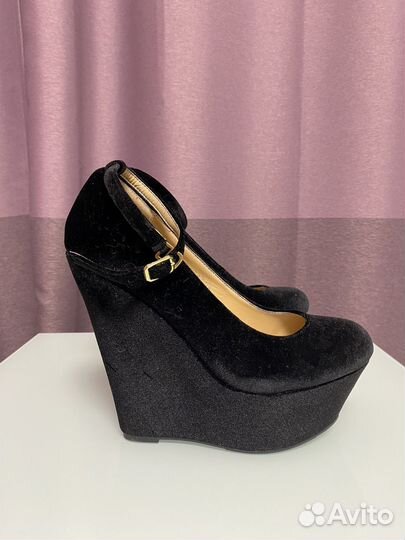 Туфли женские на платформе текстильные