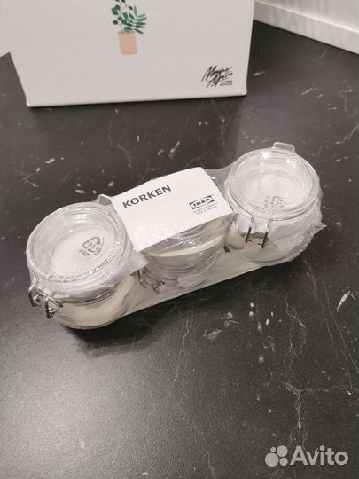 Korken коркен 3 баночки набор икея для кухни