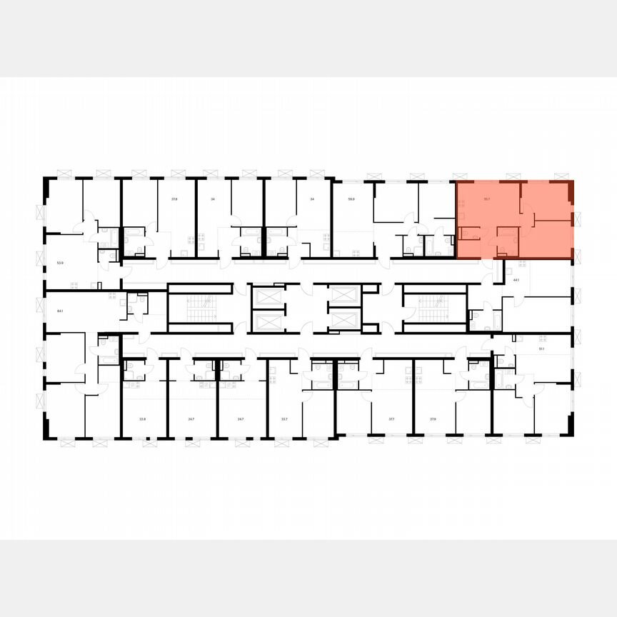 2-к. квартира, 55,7 м², 24/24 эт.