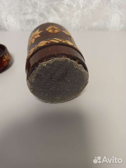 Деревянный стакан с подставкой. Бу. СССР