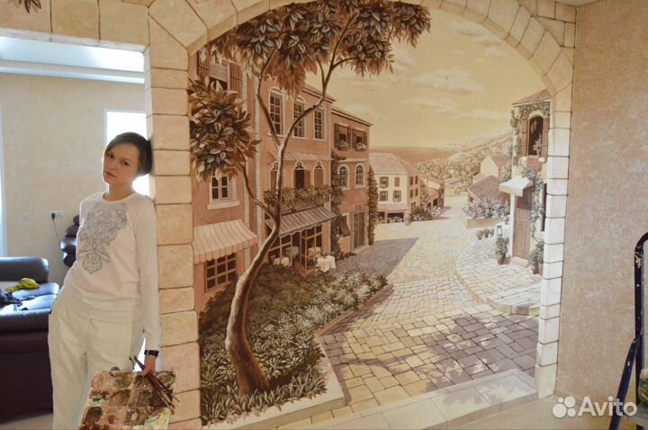 Роспись стен на заказ, фреска