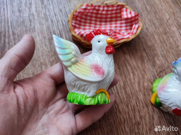 Набор для специй. Фарфор. Петух и курица