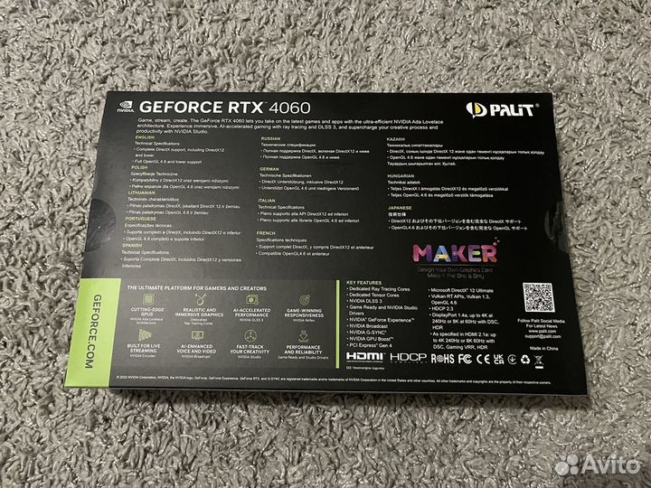 Видеокарта Palit RTX 4060 dual OC 8GB