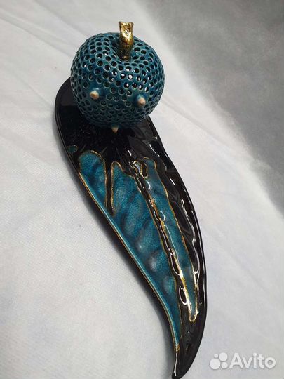 Дизайнерская Подставка яблоко и лист