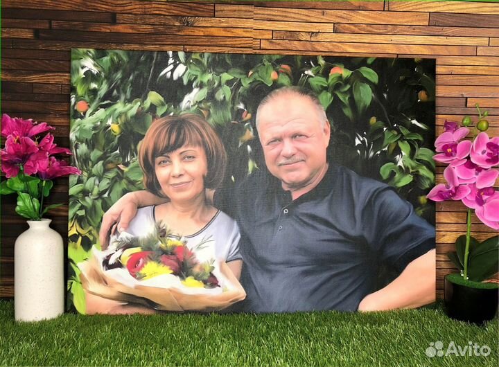 Романтический подарок портрет на холсте
