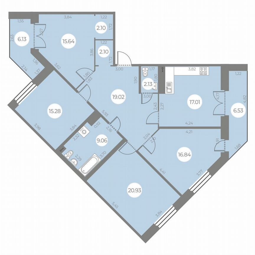 4-к. квартира, 126 м², 5/20 эт.