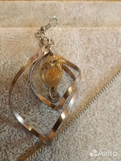 Серьги и кулон в стиле Steampunk