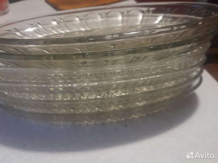 Селедочница стекло ссср.6штук