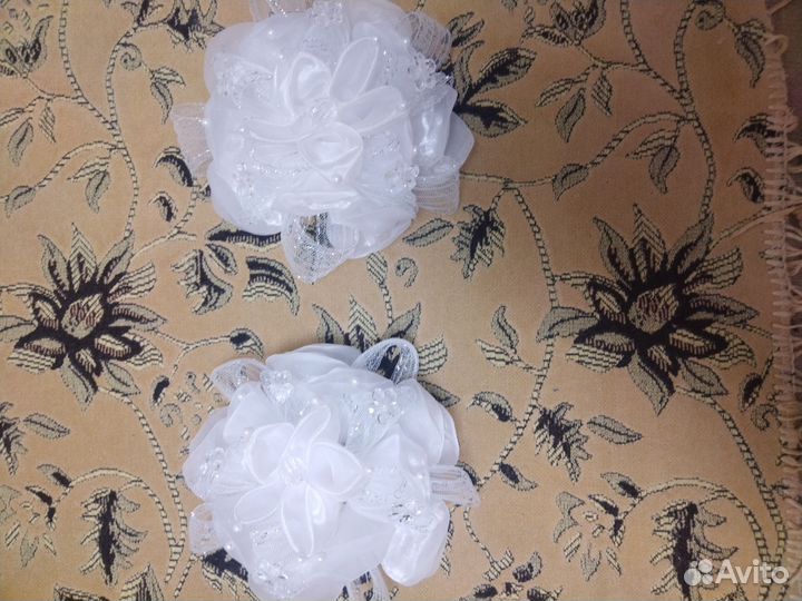 Банты для волос белые