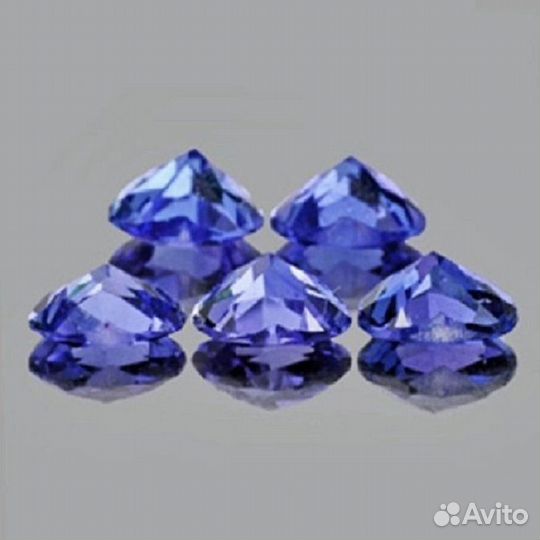 Танзанит натуральный 1,04Ct 5шт 4мм VVS Сердце