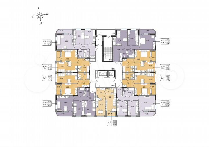3-к. квартира, 75,7 м², 5/17 эт.