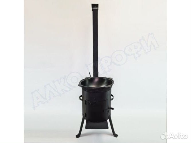 Печь для казана 8-10л с дверцей и дымоходом