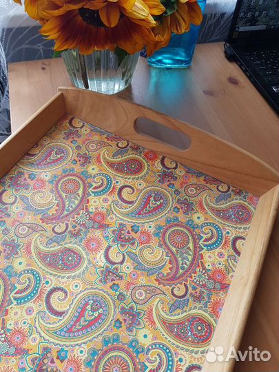 Большой деревянный поднос икея