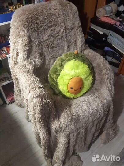 Плед пушистый травка/кубик