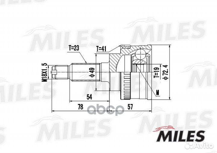 ШРУС suzuki wagon R+ 1.0/1.2 98-00 нар.(ABS) ga