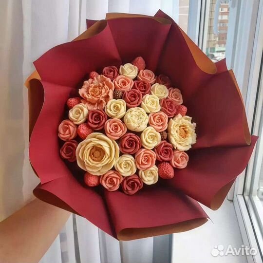 Шоколад Цветы, букет, шляпные коробки, декор торта