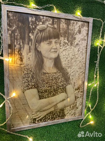 Лазерная гравировка вашего портрета на дереве