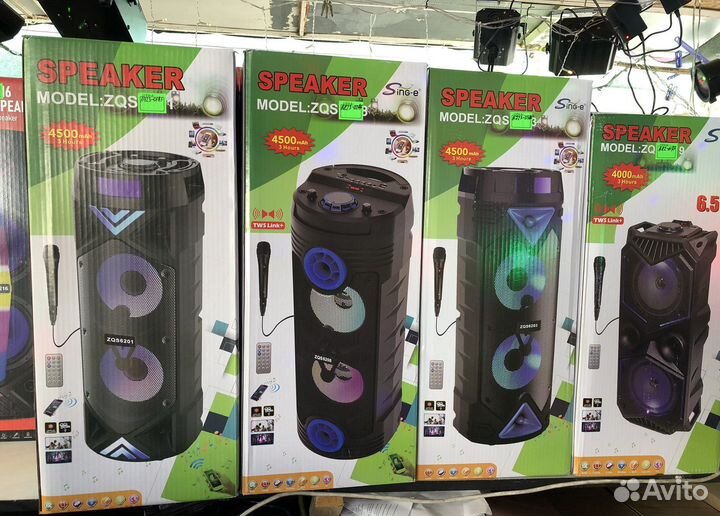 Колонки караоке большие с микрофоном