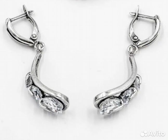 Серьги женские серебристые. Жемчужина. Россия