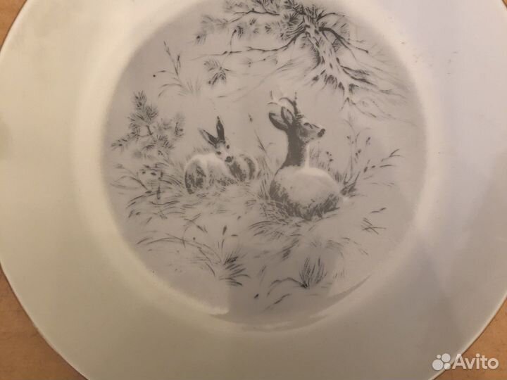 Гдр Kahla 12 Тарелок «Охота