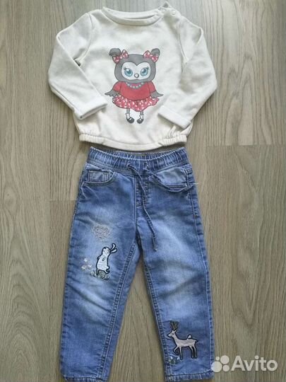 Джинсы, свитера, водолазки, для девочки, 98