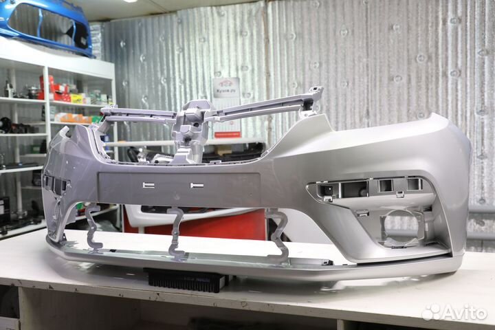 Бампер передний Рено Логан 2 с 2018 серый D69