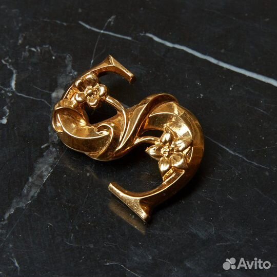 Брошь винтаж Буква S Avon