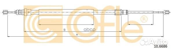 Трос стояночного тормоза 106686 Cofle