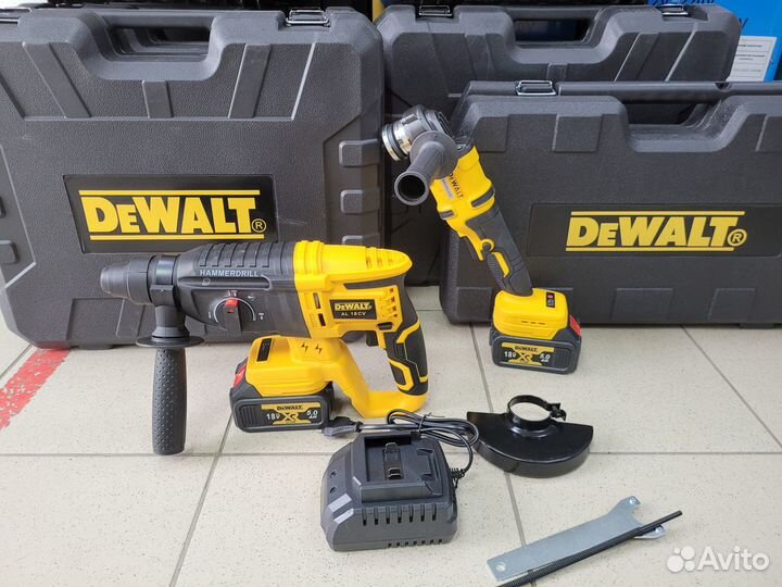 Набор аккумуляторный Перфоратор + ушм Dewalt 2в1