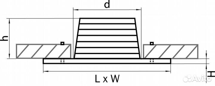 Светильник встраиваемый для ванной светодиодный