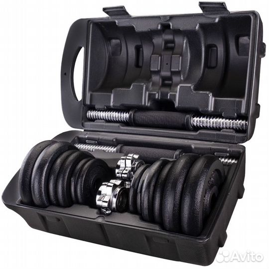 Набор гантелей в чемодане 20 кг Voitto, 2 шт. по 1