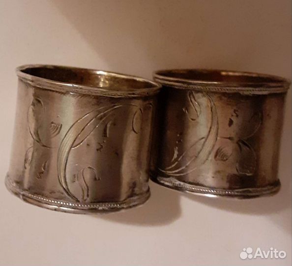 Комплект из 2х серебряных салфетниц конца19 века