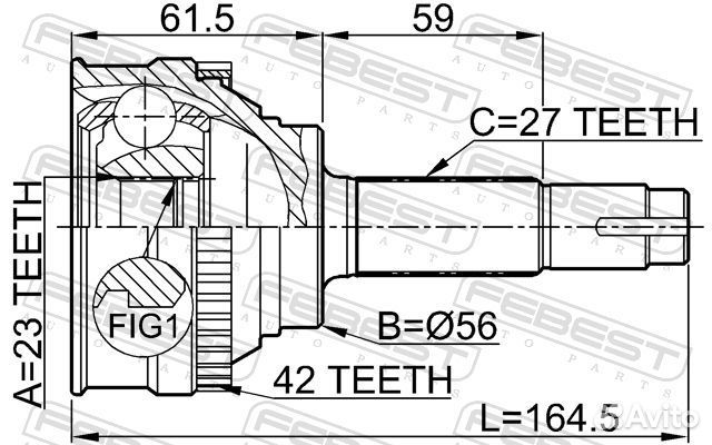 Шрус внешний перед прав/лев 0210019A42 Febest